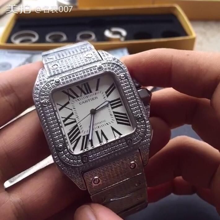 【视频解析】V6 Factory  Cartier   Santos 土豪满天星 wrist watches 