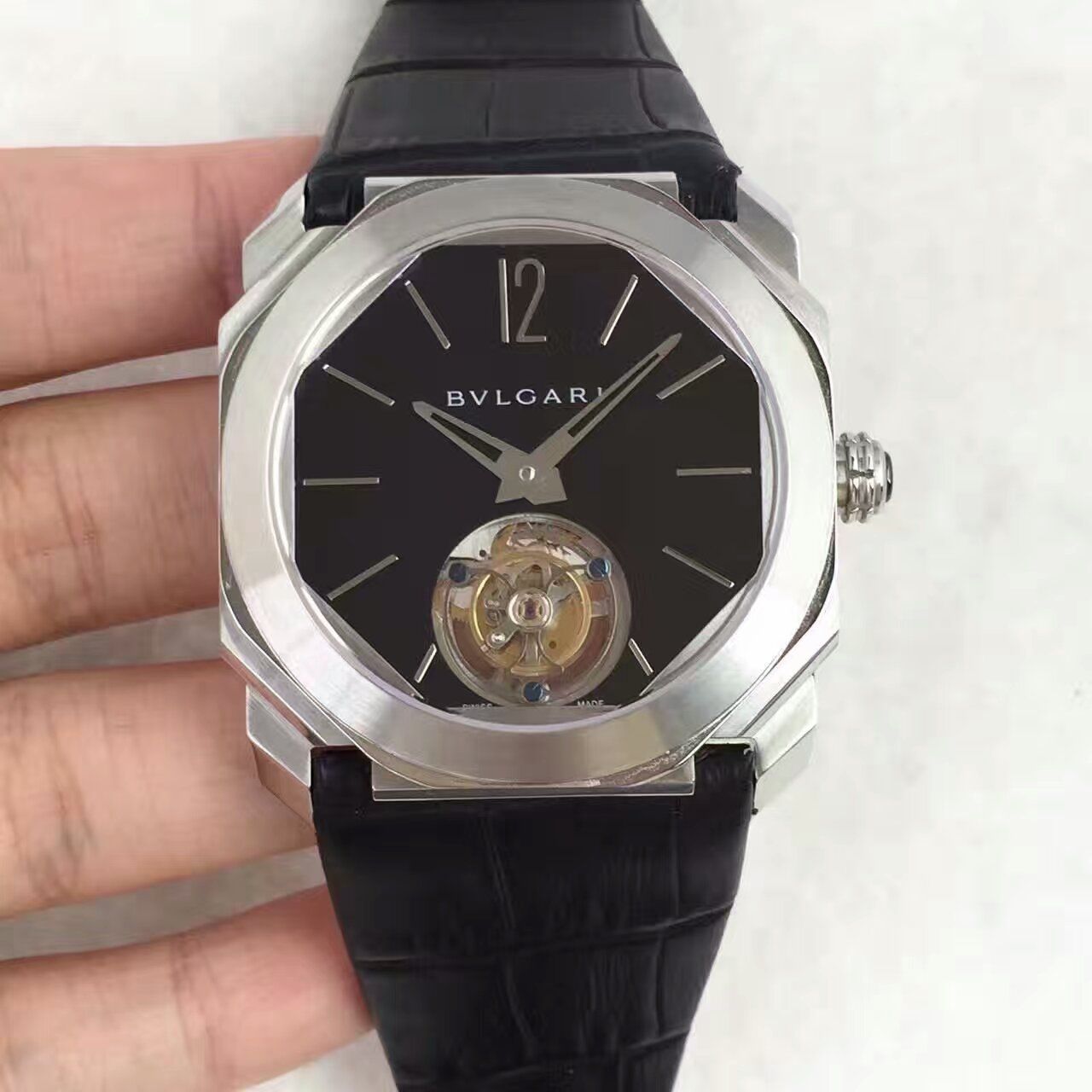 【TF Factory 1:1 Copy  Watches 】 BVLGARI OCTO系列102138 BGO40BPLTBXT wrist watches 《手动 Tourbillon 》