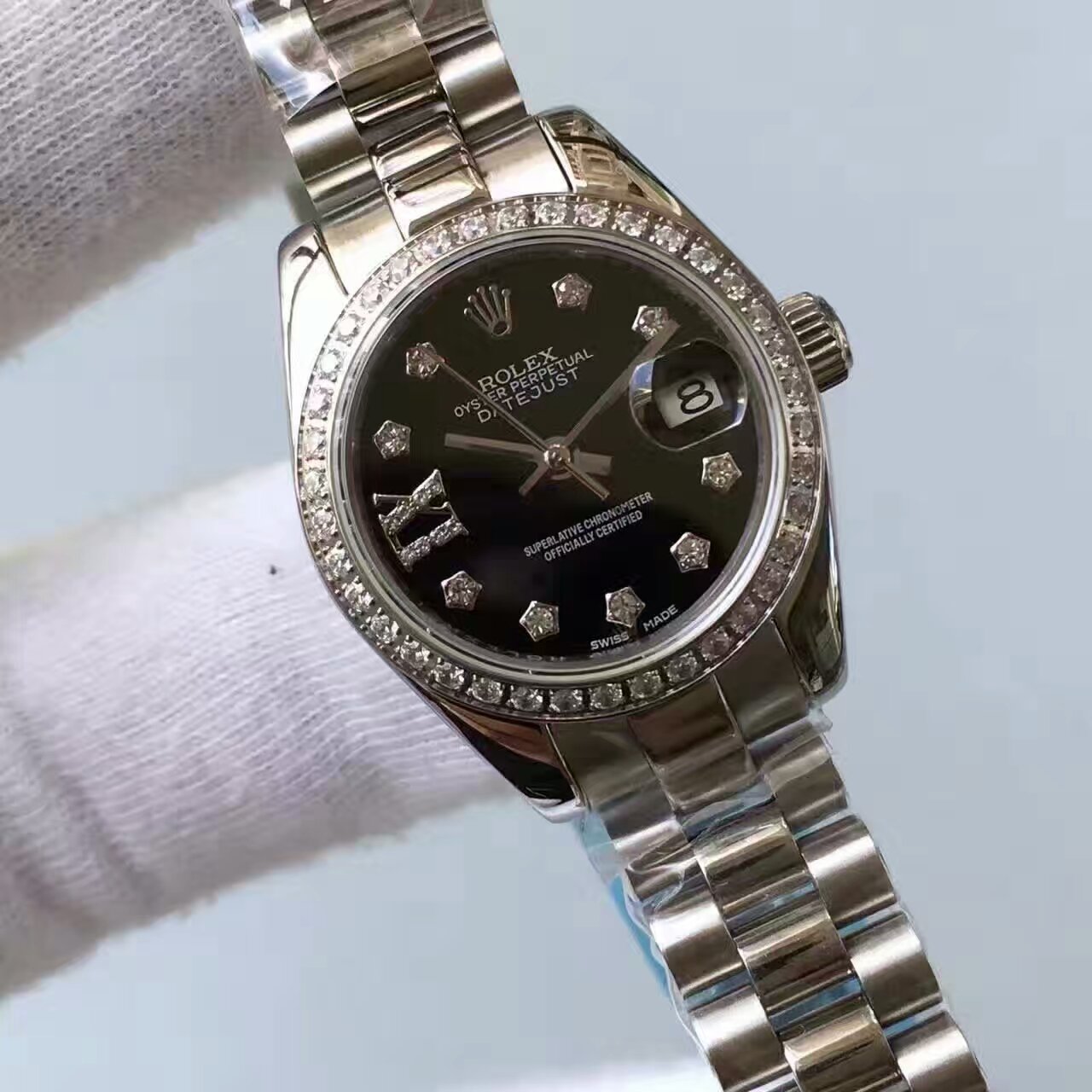 【台湾 Factory  Perfect  Replica Watches 】 Rolex 女装  Datejust 系列黑色表盘 wrist watches  / R148
