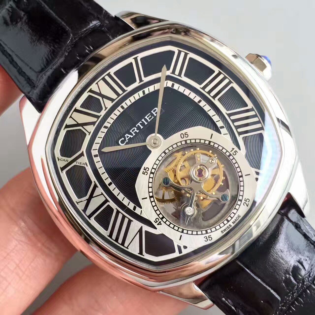 【TF Factory 1:1 Replica Watches 】 Cartier  DRIVE DE  Cartier  系列W4100013 Tourbillon 男表 / K082
