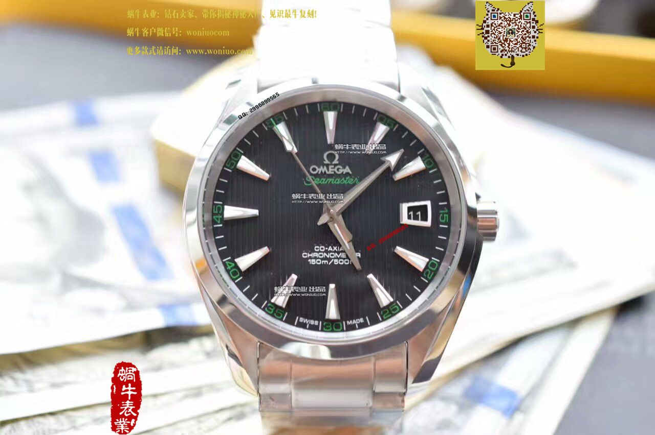 【KW Factory  Perfect  High quality  Replica Watches 】OMEGA Seamaster 系列231.10.42.21.01.001黑面绿字231.10.42.21.01.001男表 / M136
