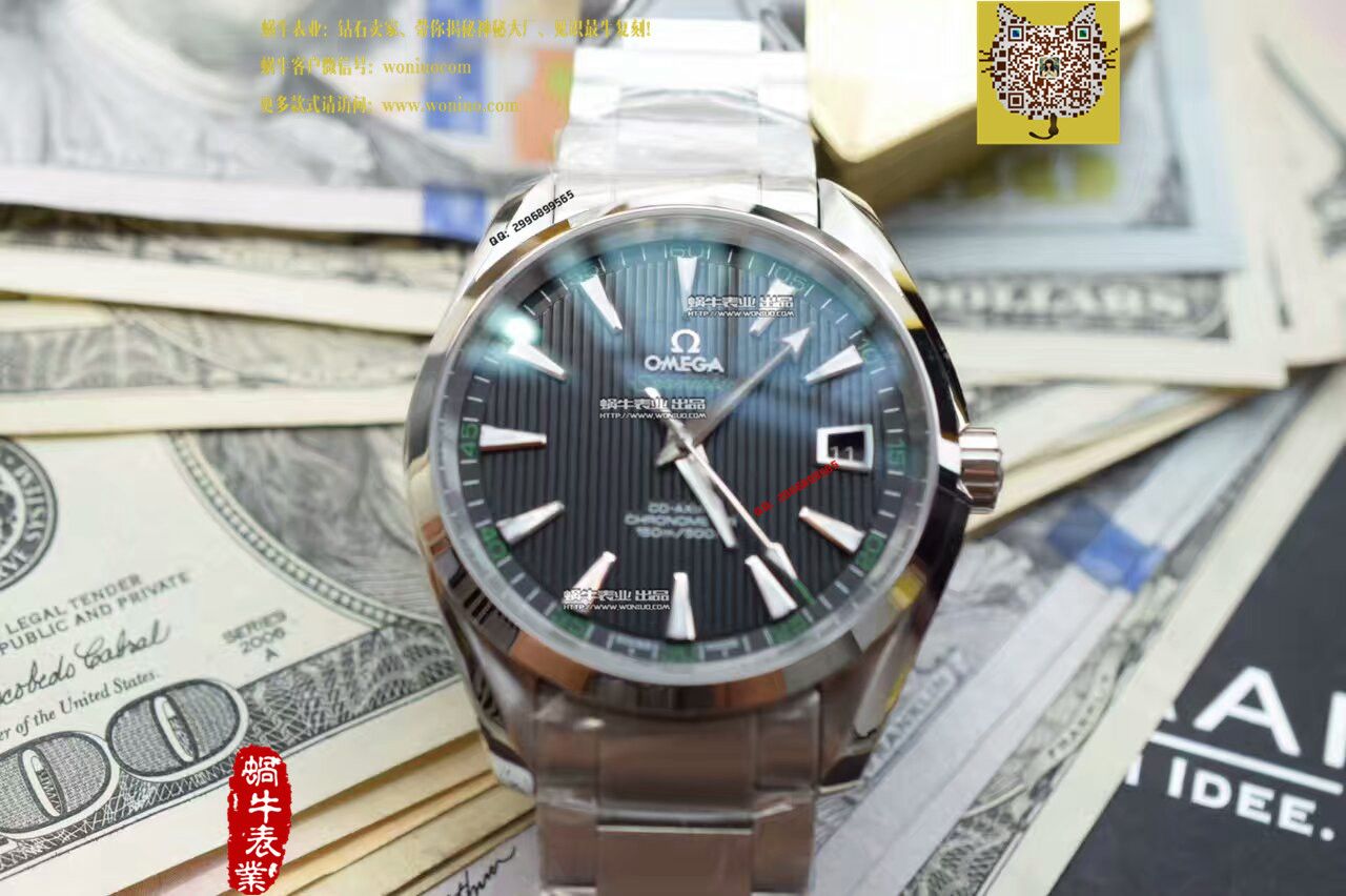 【KW Factory  Perfect  High quality  Replica Watches 】OMEGA Seamaster 系列231.10.42.21.01.001黑面绿字231.10.42.21.01.001男表 / M136