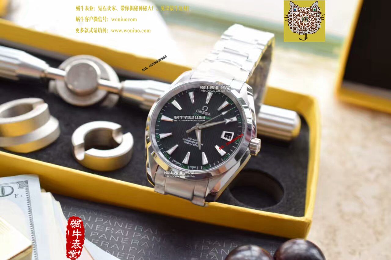 【KW Factory  Perfect  High quality  Replica Watches 】OMEGA Seamaster 系列231.10.42.21.01.001黑面绿字231.10.42.21.01.001男表 / M136