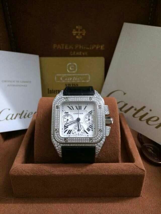 【视频解析】V6 Factory 出品 Cartier   Santos  Replica W20090X8满钻土豪款 wrist watches  /  Cartier   Santos 满钻土豪款