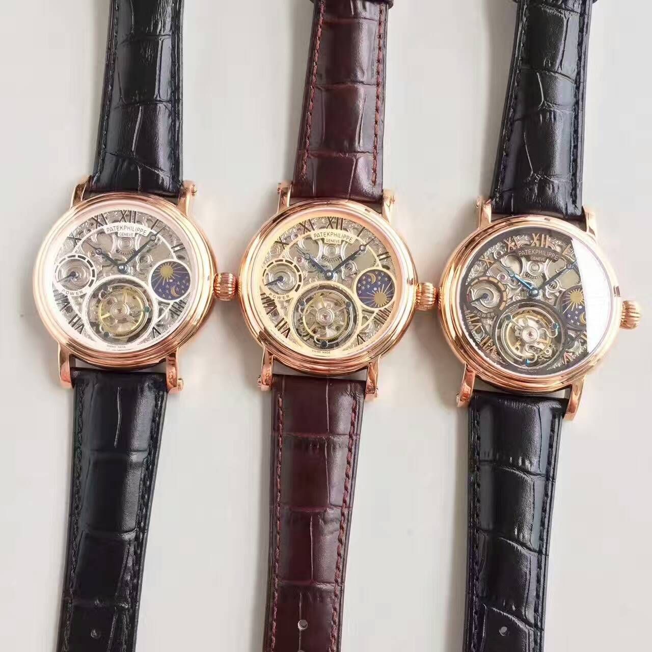【TF Factory  Perfect  Knockoff  Watches 】 PATEK PHILIPPE 镂空雕花动力星辰真 Tourbillon  wrist watches  / BD202