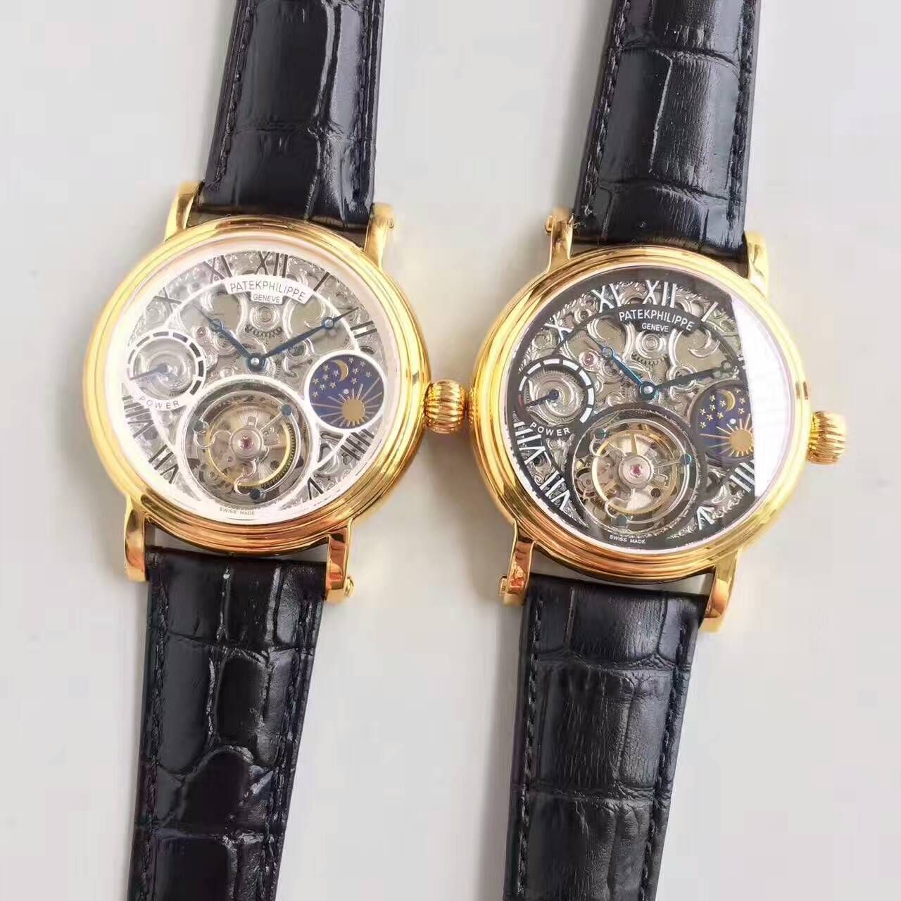 【TF Factory  Perfect  Knockoff  Watches 】 PATEK PHILIPPE 镂空雕花动力星辰真 Tourbillon  wrist watches  / BD202