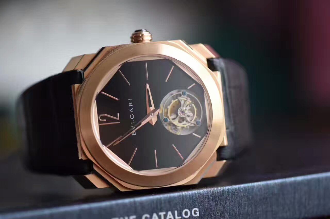 【TF Factory 1:1 Replica Copy  Watches 】 BVLGARI OCTO系列《手动 Tourbillon 》102346 BGOP40BGLTBXT wrist watches  / BG009