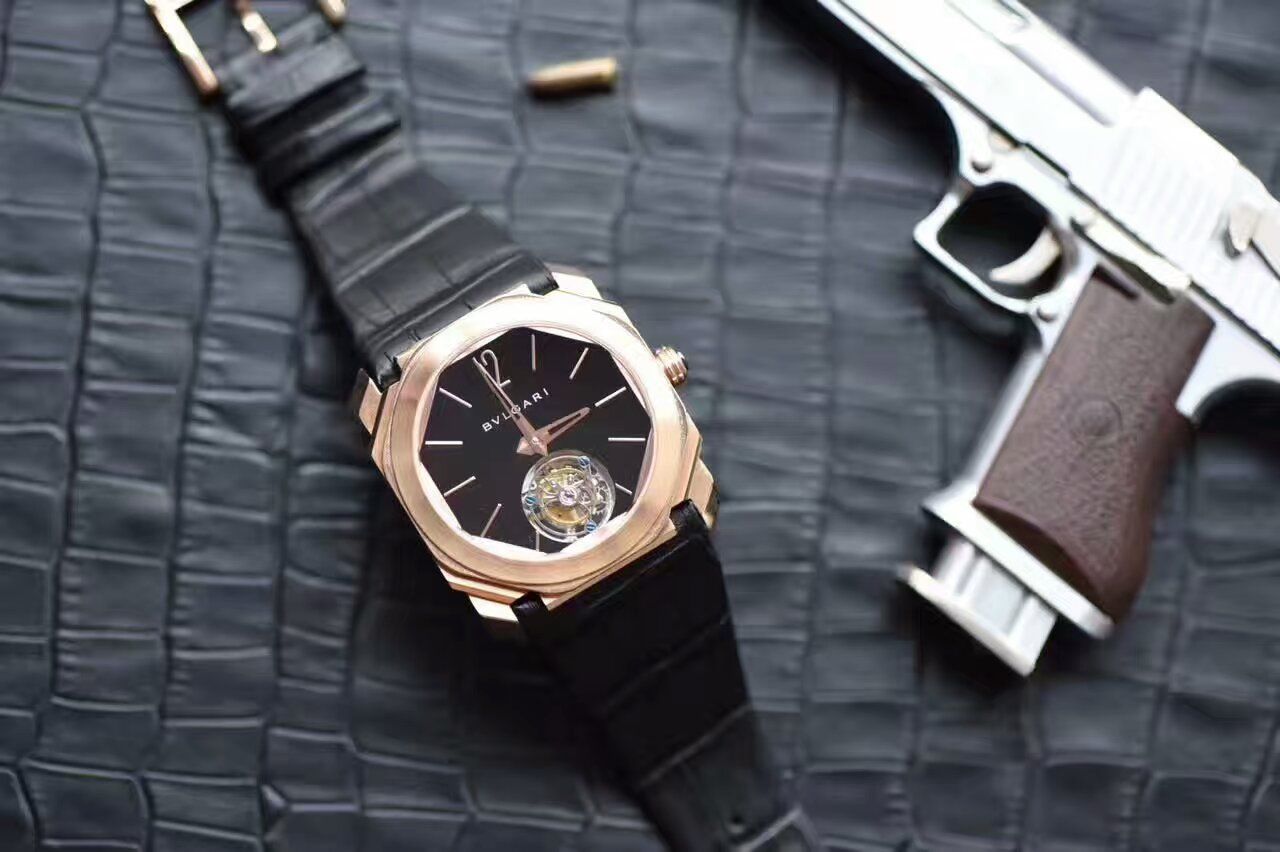 【TF Factory 1:1 Replica Copy  Watches 】 BVLGARI OCTO系列《手动 Tourbillon 》102346 BGOP40BGLTBXT wrist watches  / BG009