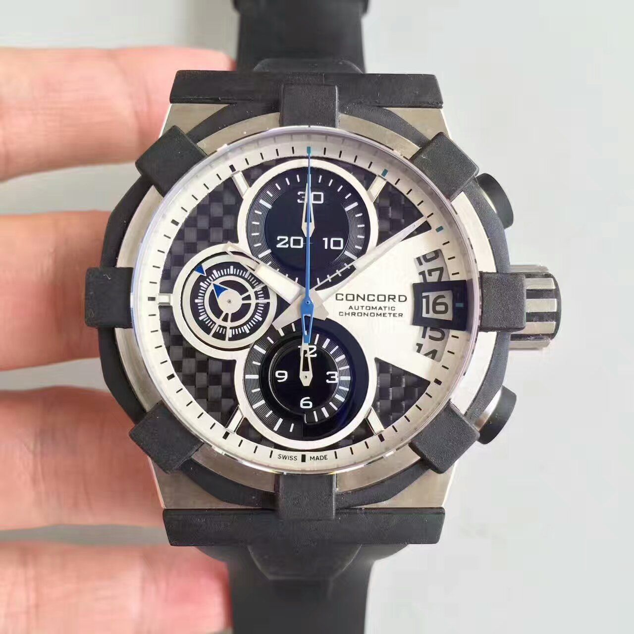 【台湾 Factory  Perfect  High quality  Replica Watches 】CONCORD 君皇 C1 Concord C1 01.5.14.100男士运动  wrist watches 