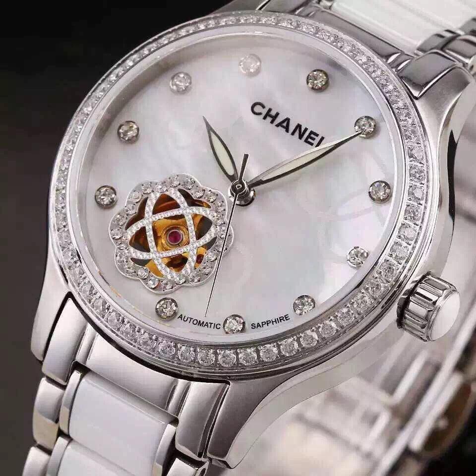  Chanel  J12系列  镶钻精钢表盘  日本进口全自动机械 Movement   TOP 女士 wrist watches  白色款 / XNR014B 