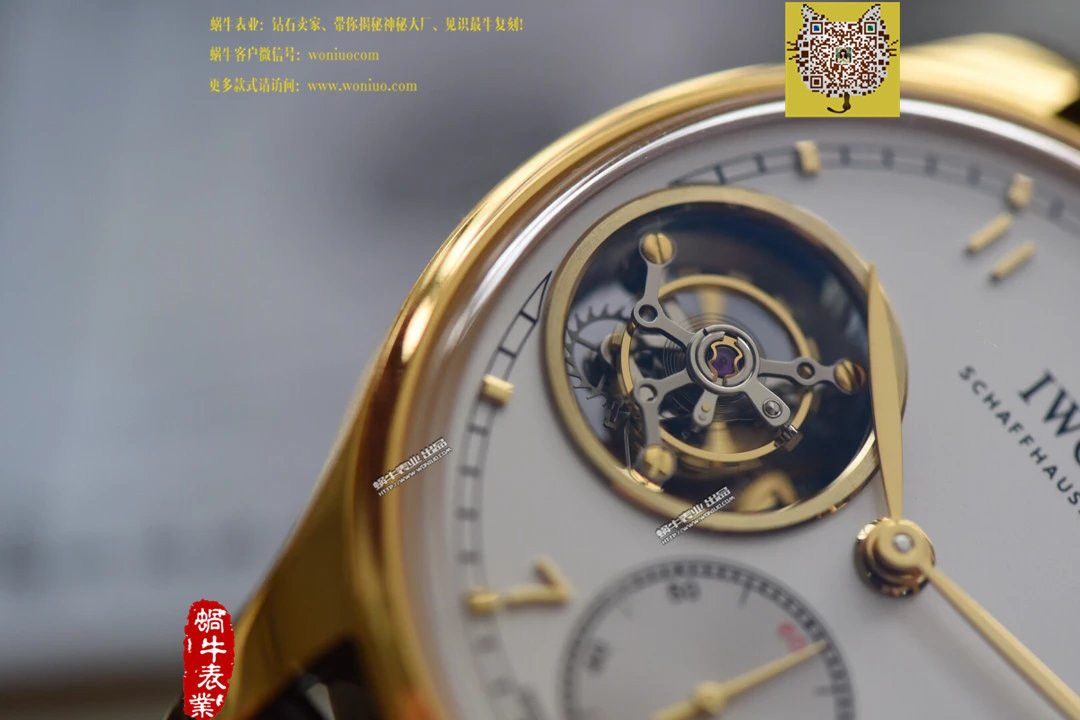 【YL Factory  Perfect  High quality  Replica Watches 】 top  IWC 葡萄牙9位 Tourbillon （土豪金-黄金版本） / WG180