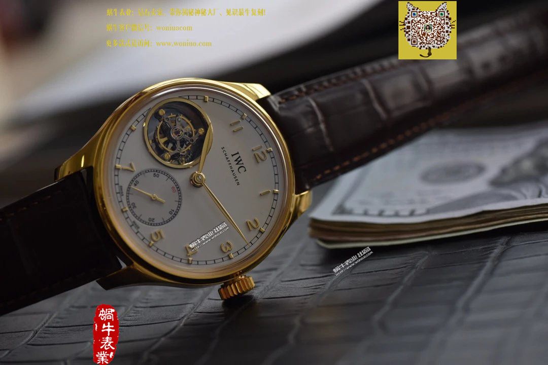 【YL Factory  Perfect  High quality  Replica Watches 】 top  IWC 葡萄牙9位 Tourbillon （土豪金-黄金版本） / WG180