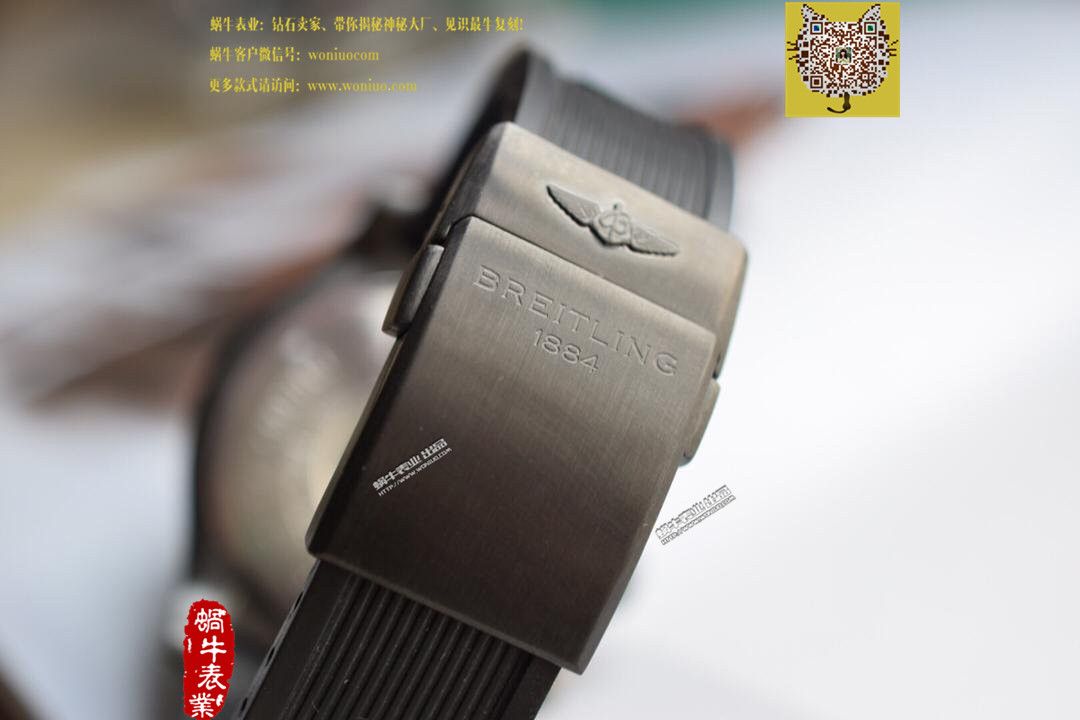 【实物图鉴赏】NOOB Factory 1:1 Replica Watches 之 Breitling 复仇者系列黑钢 watchcase 黑色表盘橡胶 watchband   wrist watches  / BL015.0