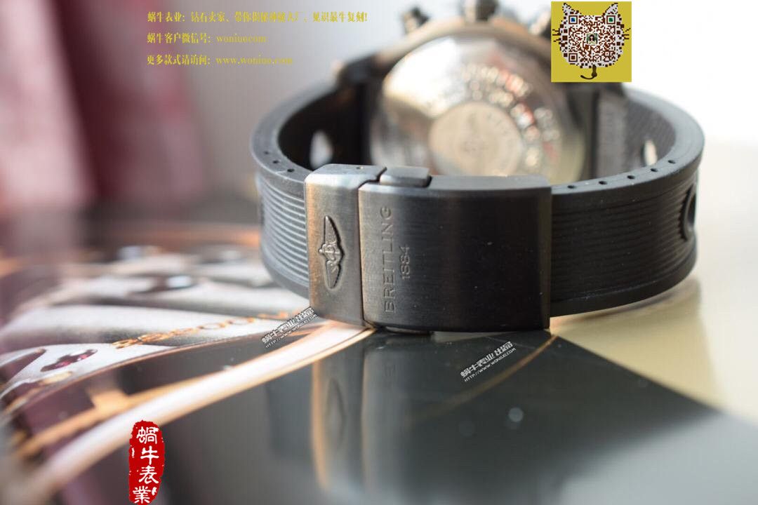 【实物图鉴赏】NOOB Factory 1:1 Replica Watches 之 Breitling 复仇者系列黑钢 watchcase 黑色表盘橡胶 watchband   wrist watches  / BL015.0