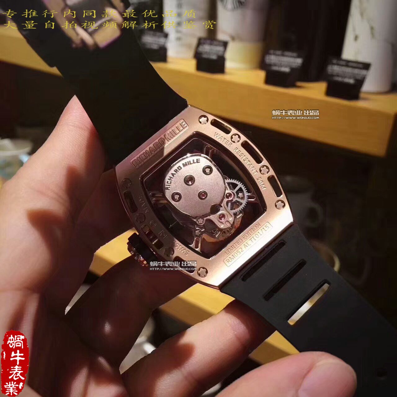 【KV Factory  Perfect  High quality  Replica Watches 】RICHARD MILLE 男士系列RM 052 金色骷髅头 wrist watches  