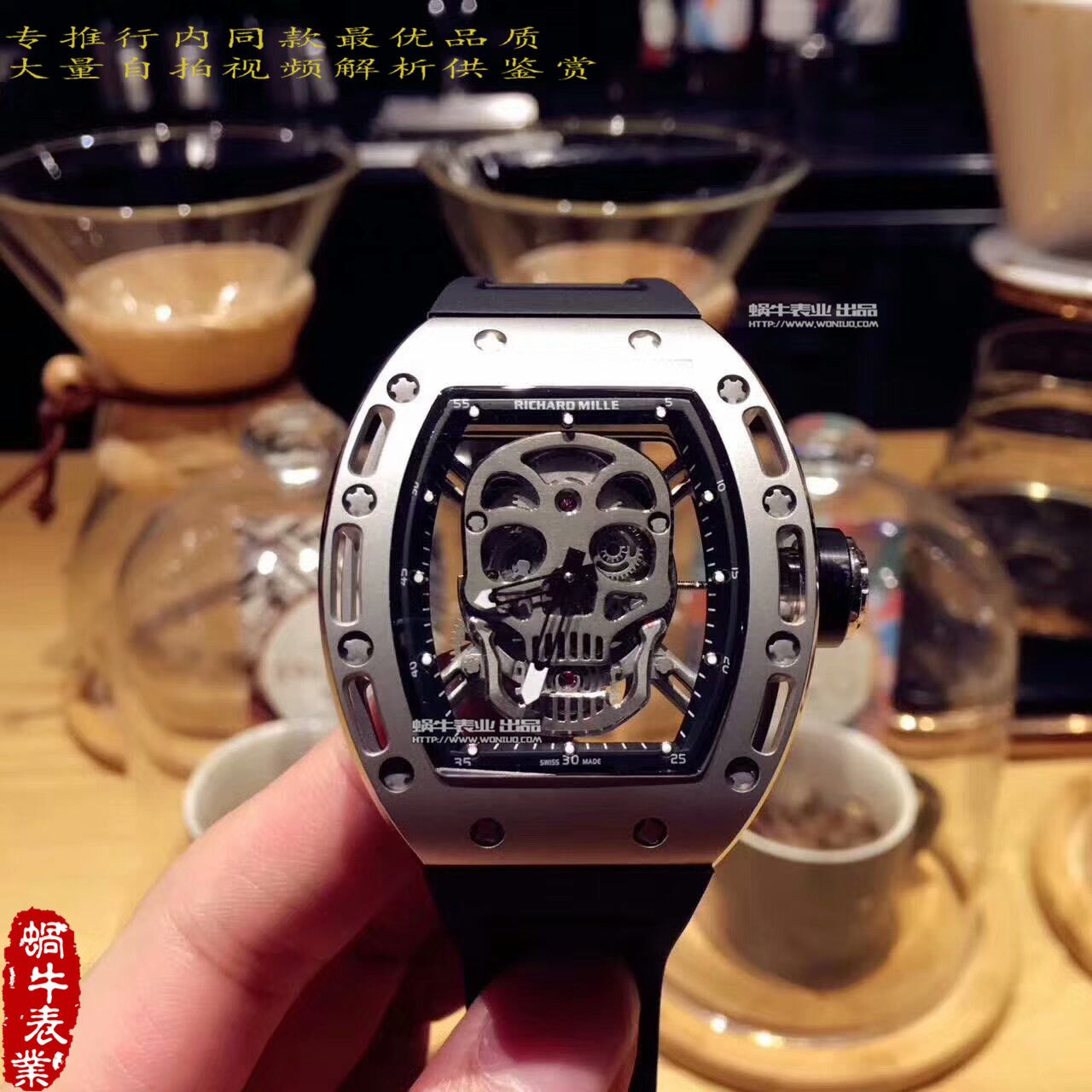 【KV Perfect  High quality  Replica Watches 】RICHARD MILLE 男士系列RM 052银色骷髅头 wrist watches  / RM 052B