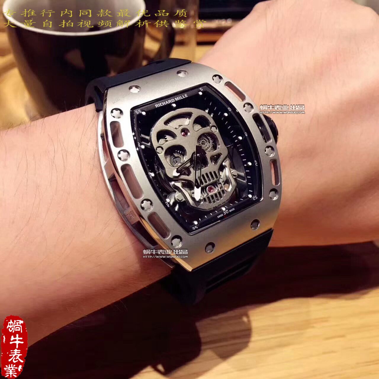 【KV Perfect  High quality  Replica Watches 】RICHARD MILLE 男士系列RM 052银色骷髅头 wrist watches  / RM 052B