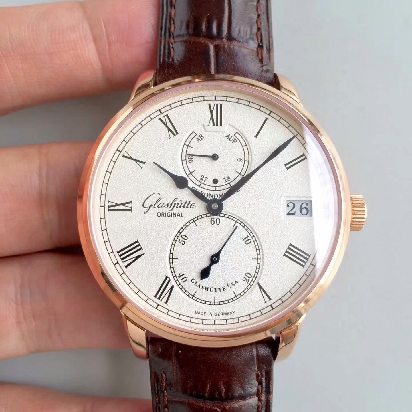 【GF Perfect  High quality  Replica Copy  Watches 】glashuette original原创精髓议员天文台 wrist watches 系列 1-58-01-01-01-04 wrist watches  / GLA043