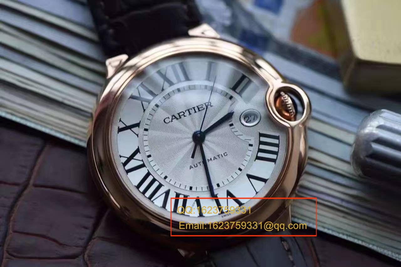 【独家视频测评V6 Factory  Perfect  High quality  Replica Watches 】 Cartier  大号蓝气球42毫米W6900651玫瑰金 wrist watches  / K043