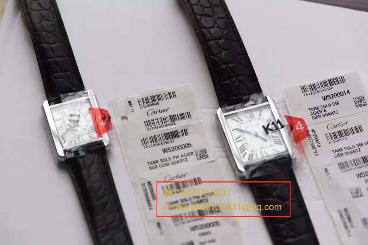 【独家视频测评K11 Perfect  High quality  Replica Watches 】 Cartier  坦克solo最高版本女装 wrist watches 中号W5200003小号W5200005可选   / KAD007A