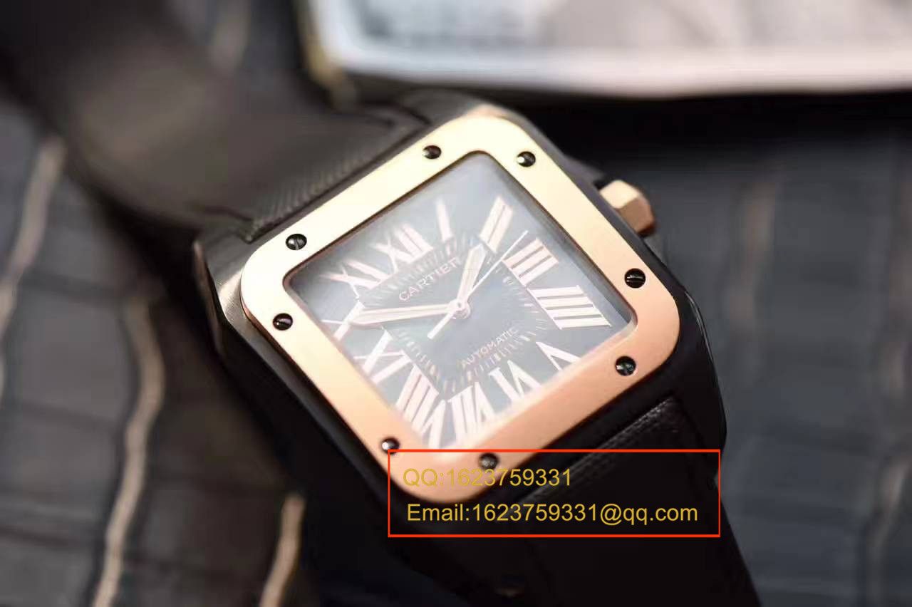 【独家视频测评HBBV6 Factory 1:1 top  Replica Watches 】 Cartier   Santos SANTOS 100系列间金黑武士W2020009  wrist watches  / KBA034
