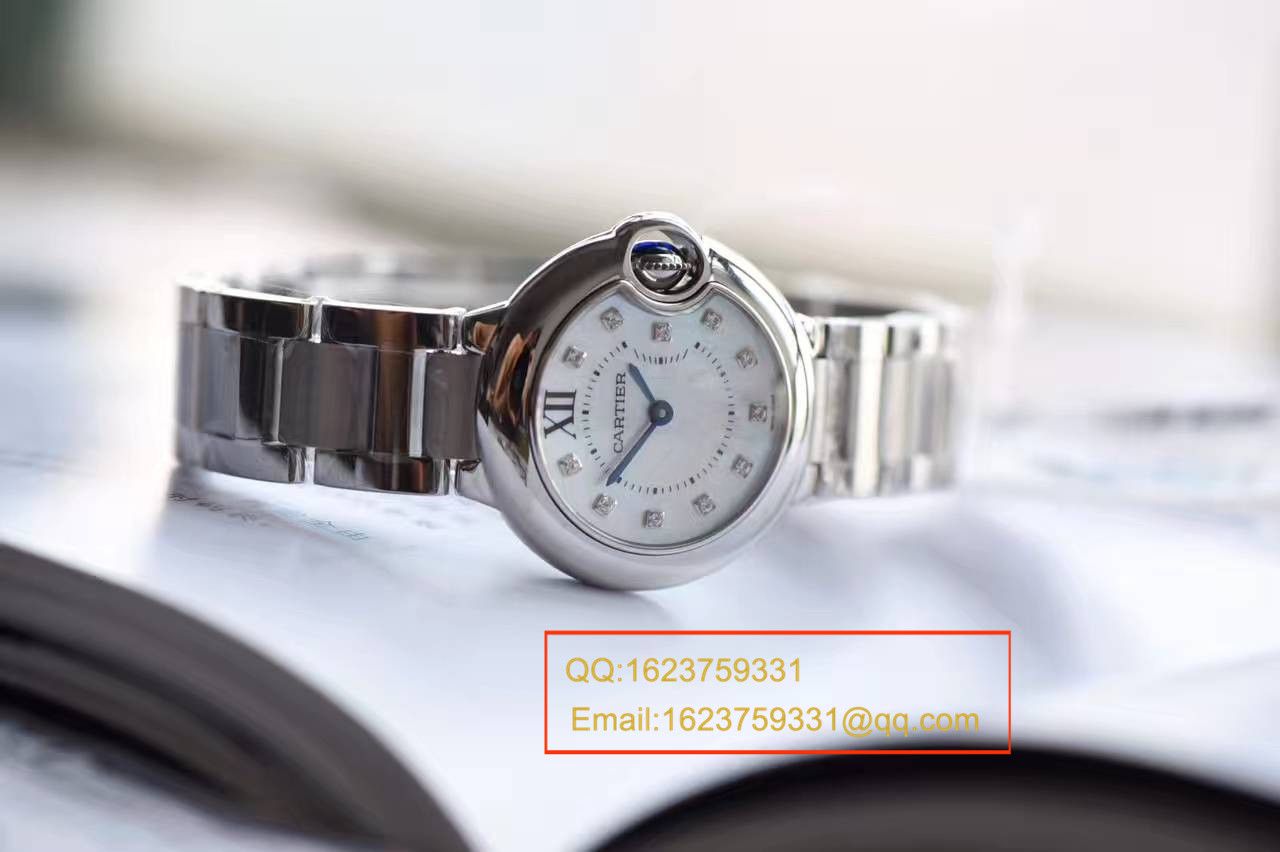 【独家视频测评HBBV6 Factory  Perfect  High quality  Replica Watches 】 Cartier  蓝气球小号 28毫米女士石英贝母面 wrist watches  / K123