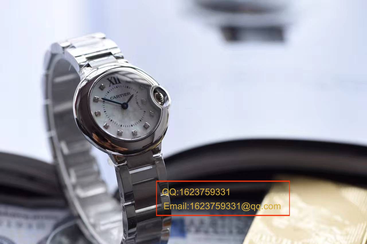 【独家视频测评HBBV6 Factory  Perfect  High quality  Replica Watches 】 Cartier  蓝气球小号 28毫米女士石英贝母面 wrist watches  / K123