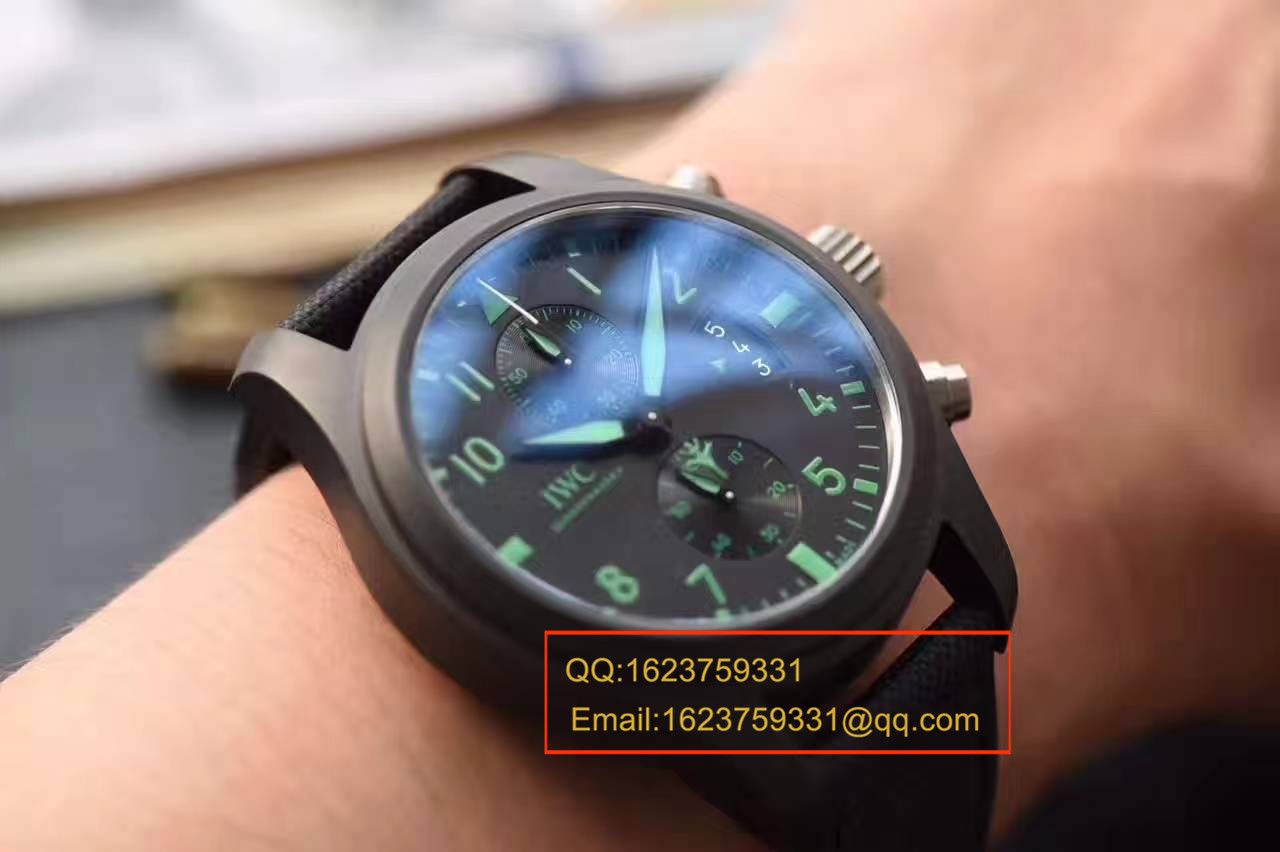 【HBBV6 Factory 1:1 Replica Copy  Watches 】 IWC 飞行员系列TOP GUN海军陆战队专用IW388003绿色特别版 wrist watches  / WG080