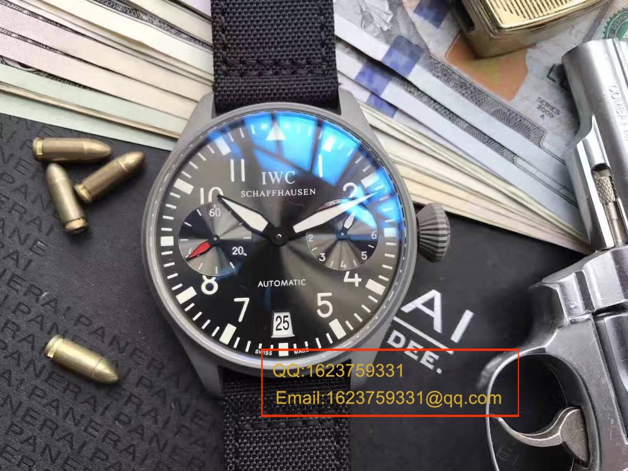 【实拍图鉴赏】YL Factory 1:1 High quality  Replica Watches 之 IWC 大飞特别版新款-喷砂精钢壳套黑面男表 / WG257