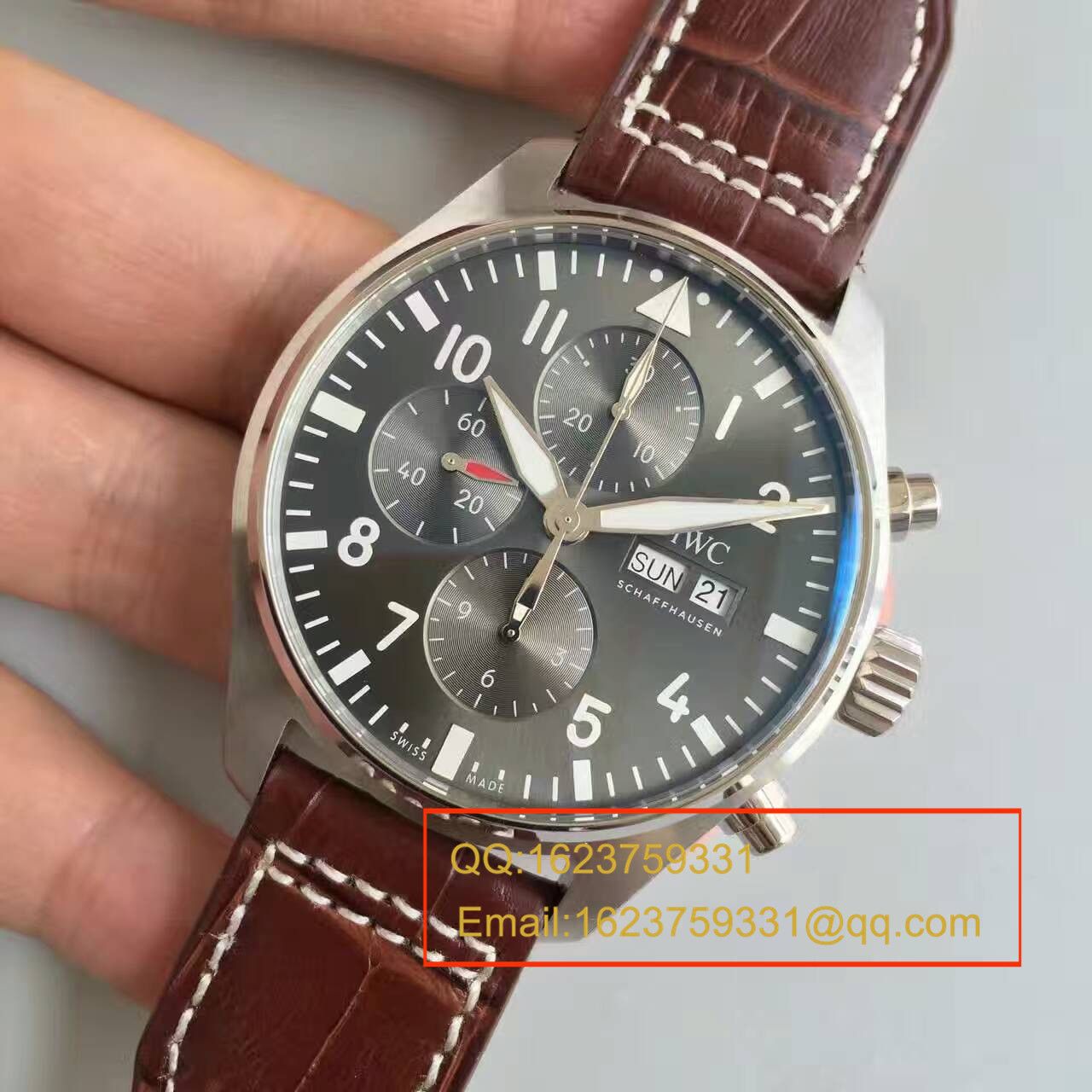 【ZF Factory  Perfect  Replica Watches 】 IWC CHRONOGRAPH飞行员系列IW377719 wrist watches  皮带款 / WG136