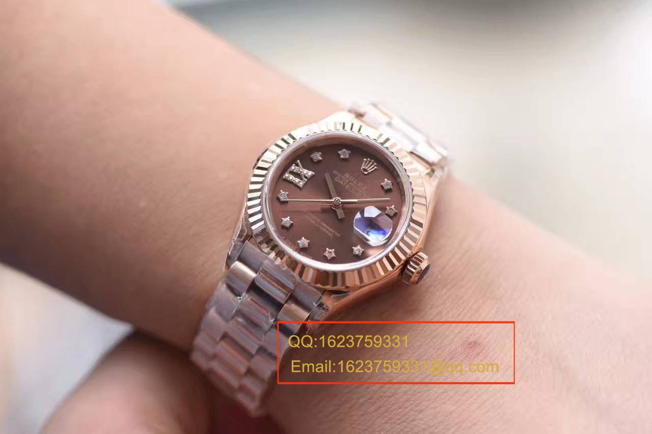 【SY Factory  Perfect  High quality  Replica Watches 】 Rolex 女装  Datejust 系列279171巧克力色表盘女士 wrist watches  / RBA182