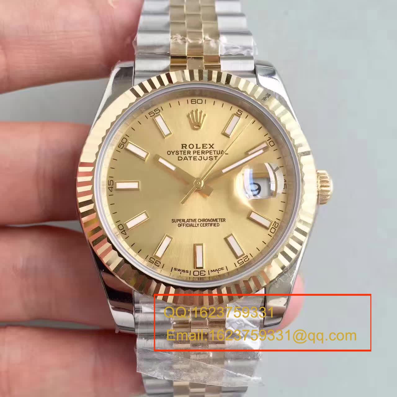 【NOOB Factory 1:1 High quality  Replica Watches 】 Rolex   Datejust 系列126303白盘 wrist watches  包18K真金 / RCF155