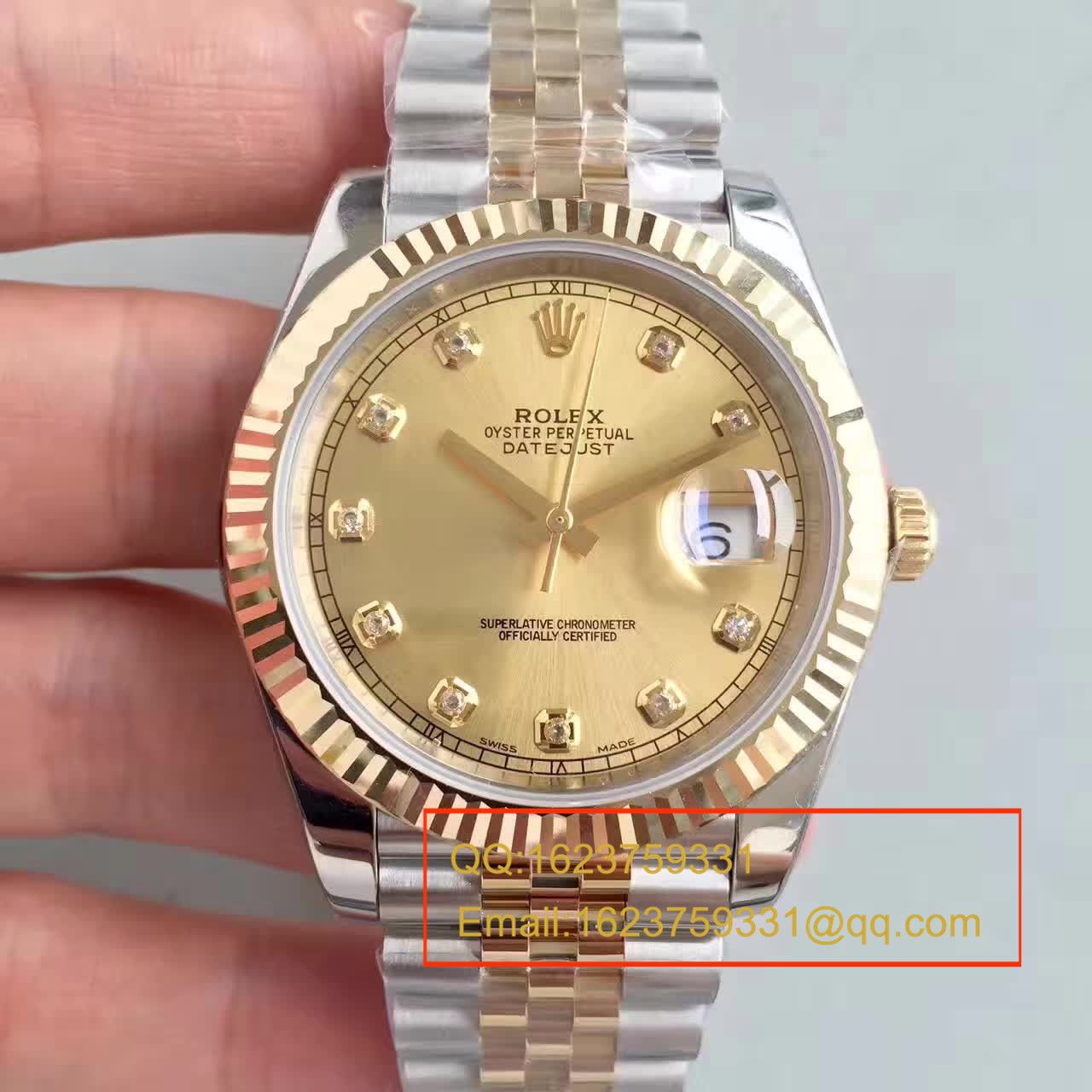 【NOOB Factory 1:1 High quality  Replica Watches 】 Rolex   Datejust 系列126303白盘 wrist watches  包18K真金 / RCF155