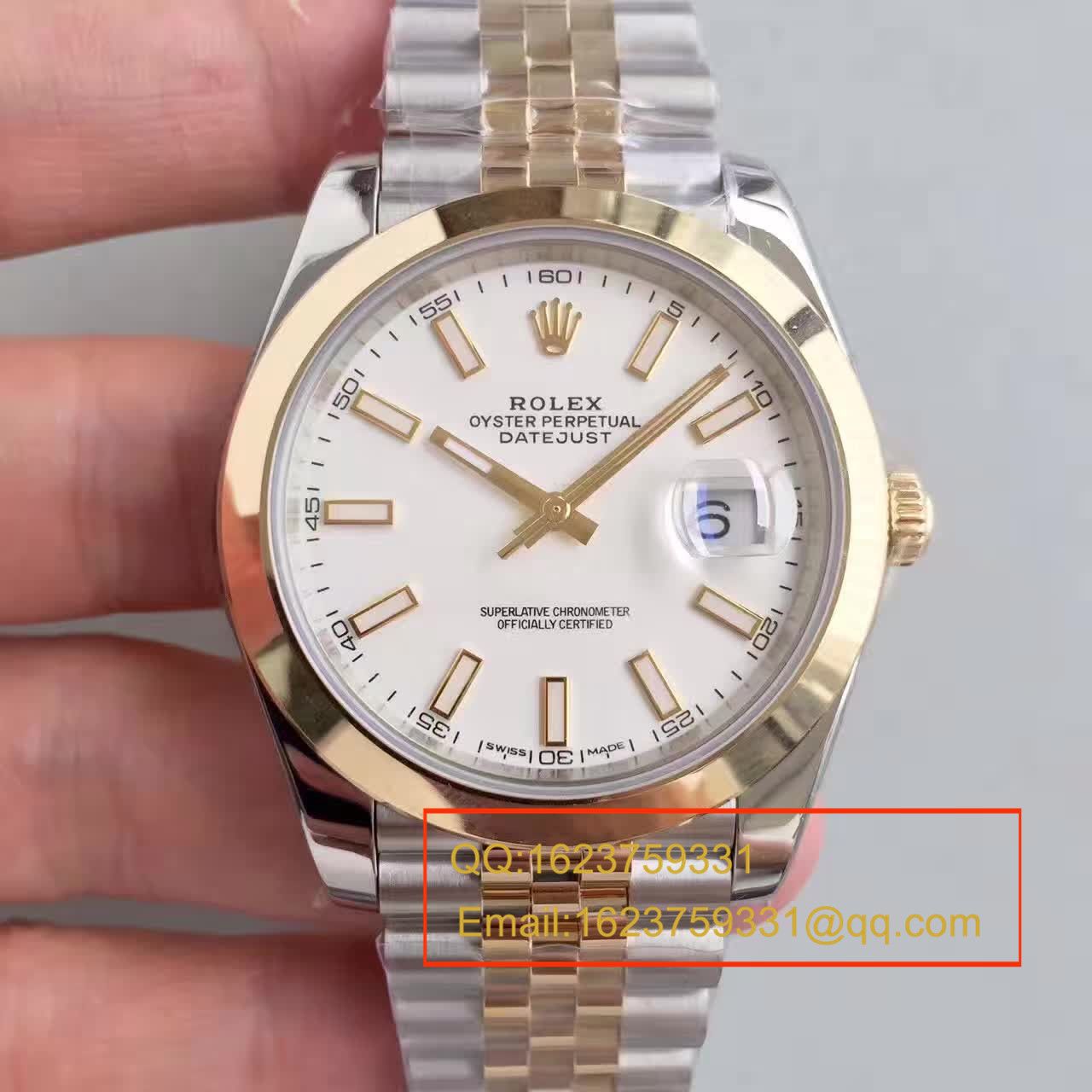 【NOOB Factory 1:1 High quality  Replica Watches 】 Rolex   Datejust 系列126303白盘 wrist watches  包18K真金 / RCF155