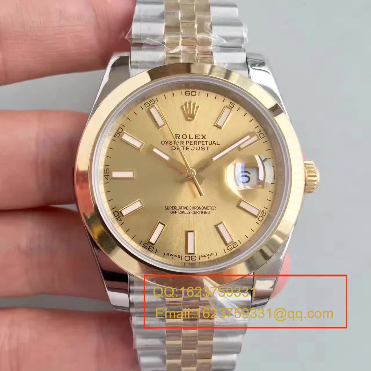 【NOOB Factory 1:1 High quality  Replica Watches 】 Rolex   Datejust 系列126303白盘 wrist watches  包18K真金 / RCF155