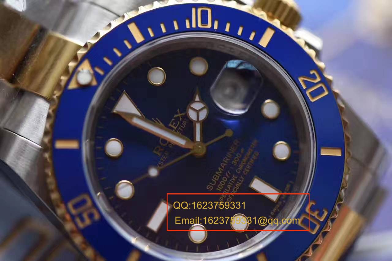 【独家视频测评JF Factory 1:1 High quality  Replica Watches 】 Rolex  Submariner 型系列116613LB-97203间金蓝金水鬼 wrist watches  