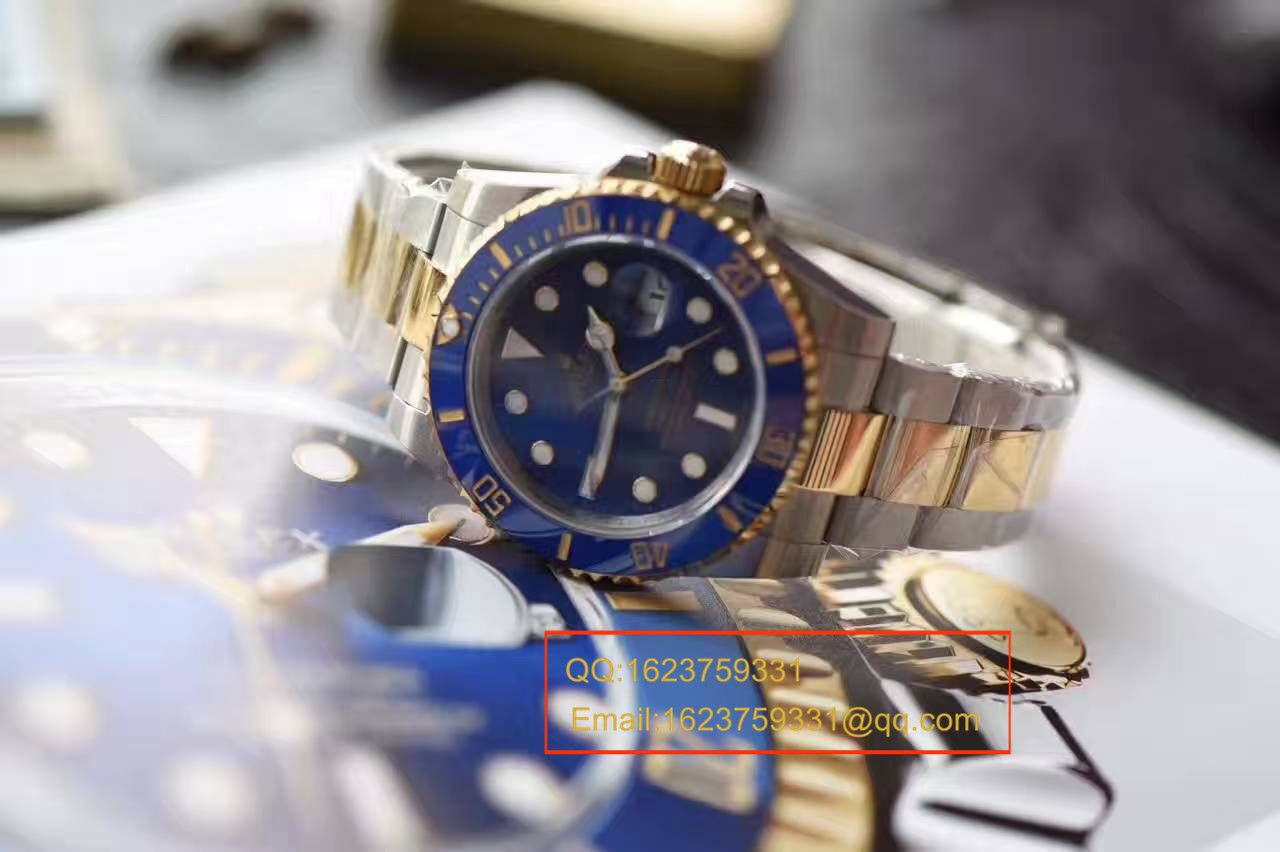 【独家视频测评JF Factory 1:1 High quality  Replica Watches 】 Rolex  Submariner 型系列116613LB-97203间金蓝金水鬼 wrist watches  