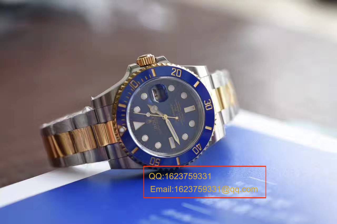 【独家视频测评JF Factory 1:1 High quality  Replica Watches 】 Rolex  Submariner 型系列116613LB-97203间金蓝金水鬼 wrist watches  