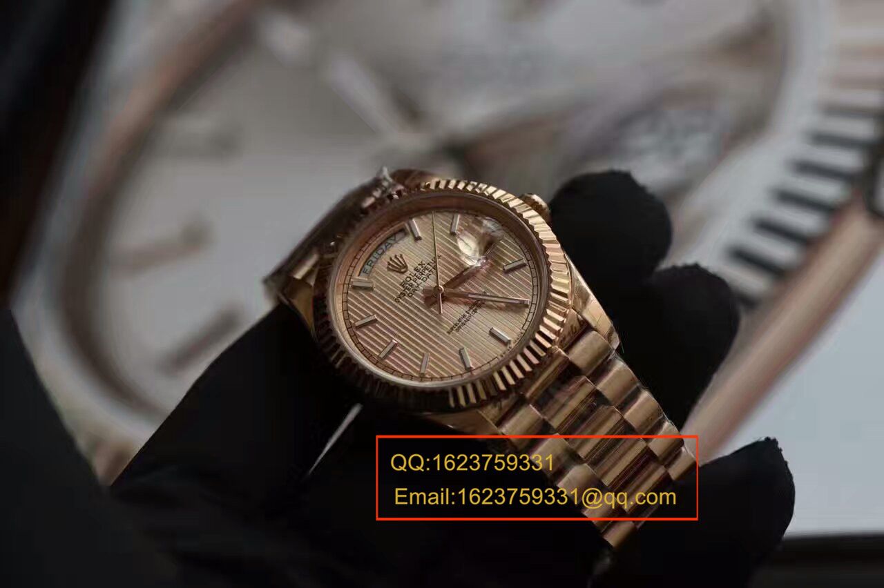 【独家视频测评EW Factory  Perfect  High quality  Replica Watches 】 Rolex  Day-Date 型系列228235-83415 wrist watches  / RBA121B
