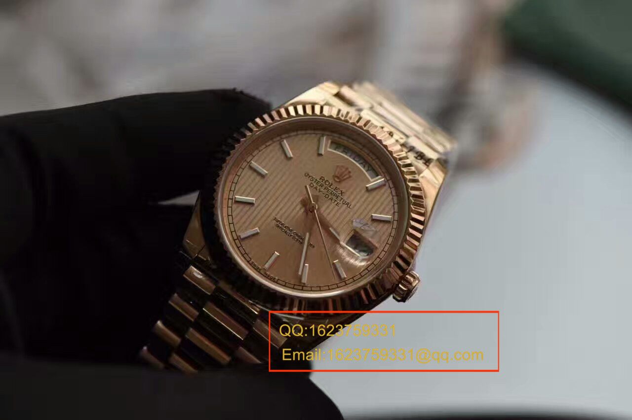 【独家视频测评EW Factory  Perfect  High quality  Replica Watches 】 Rolex  Day-Date 型系列228235-83415 wrist watches  / RBA121B