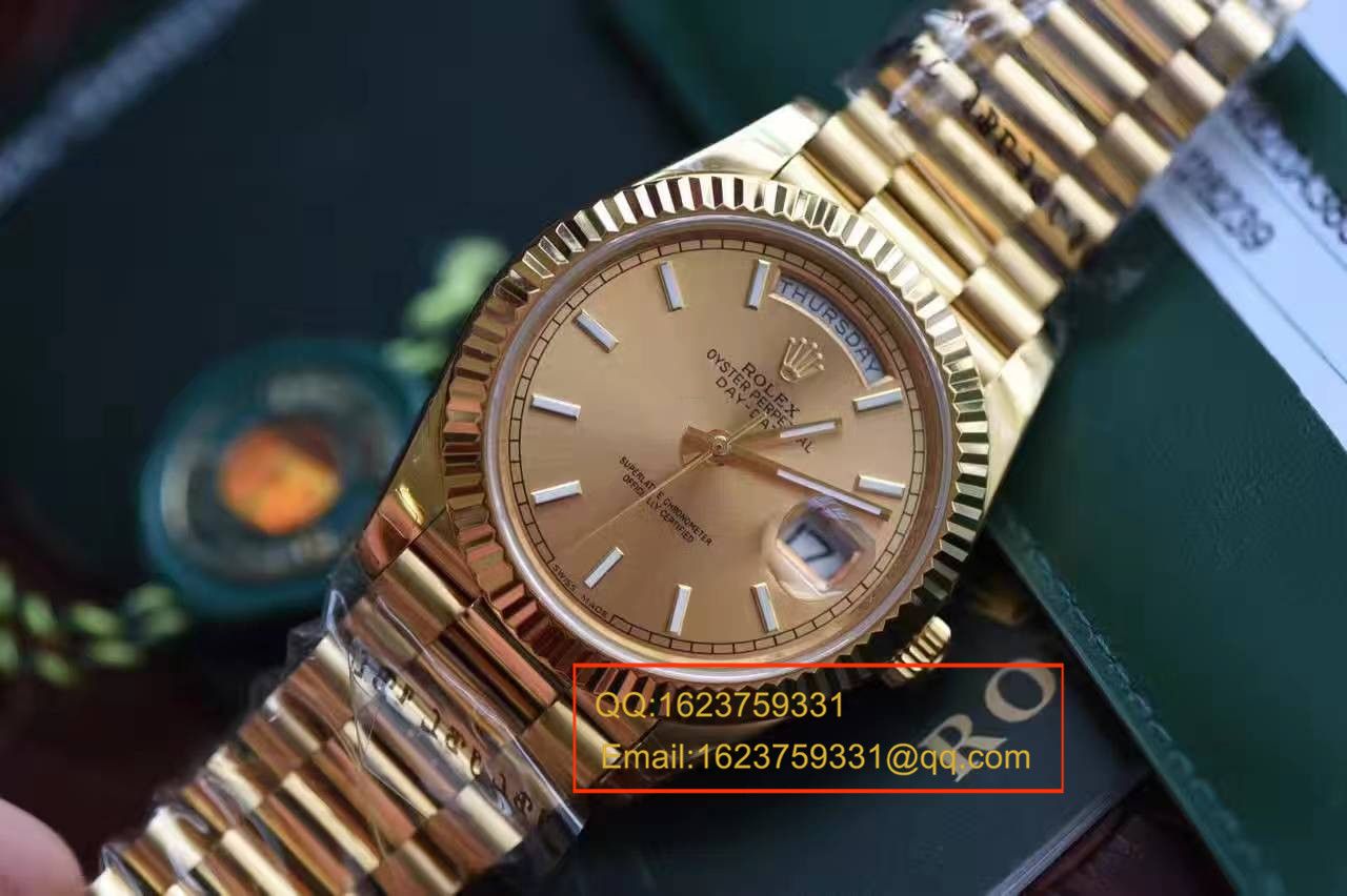 【EW Factory 1:1 top  Replica Copy  Watches 】 Rolex  Day-Date 型系列228238香槟色表盘 wrist watches  / RBA120