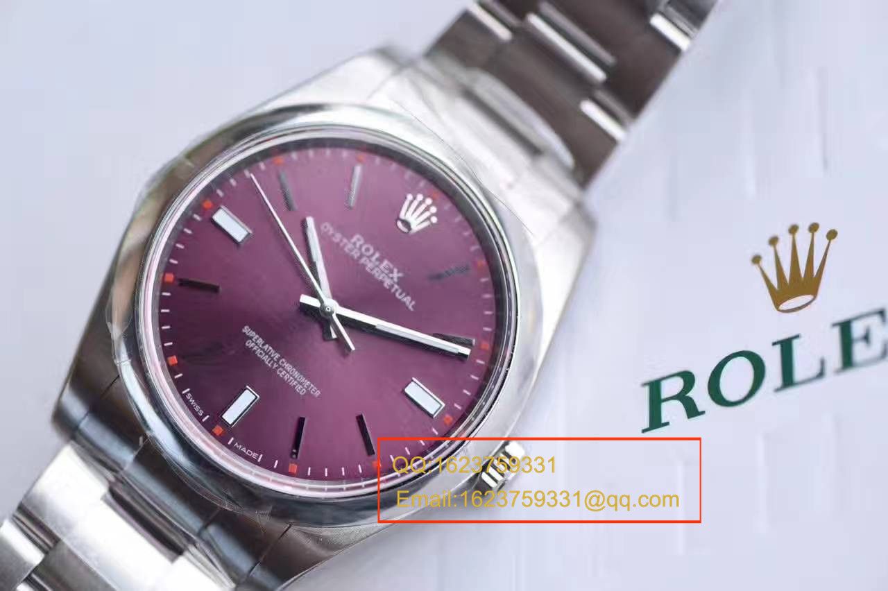 【JF Factory  top 1:1 Replica Copy  Watches 】 Rolex  oyster perpetual 动系列114300红葡萄色 wrist watches  / R151