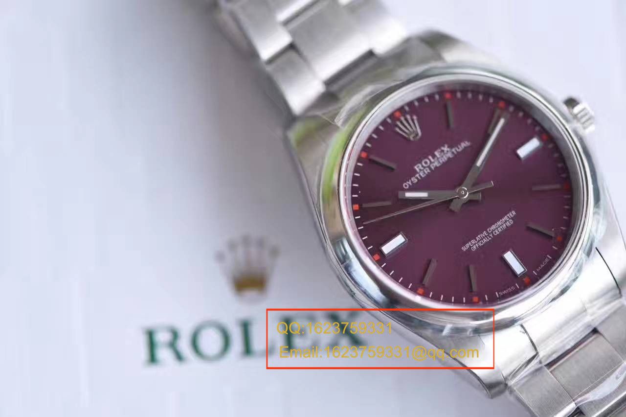 【JF Factory  top 1:1 Replica Copy  Watches 】 Rolex  oyster perpetual 动系列114300红葡萄色 wrist watches  / R151