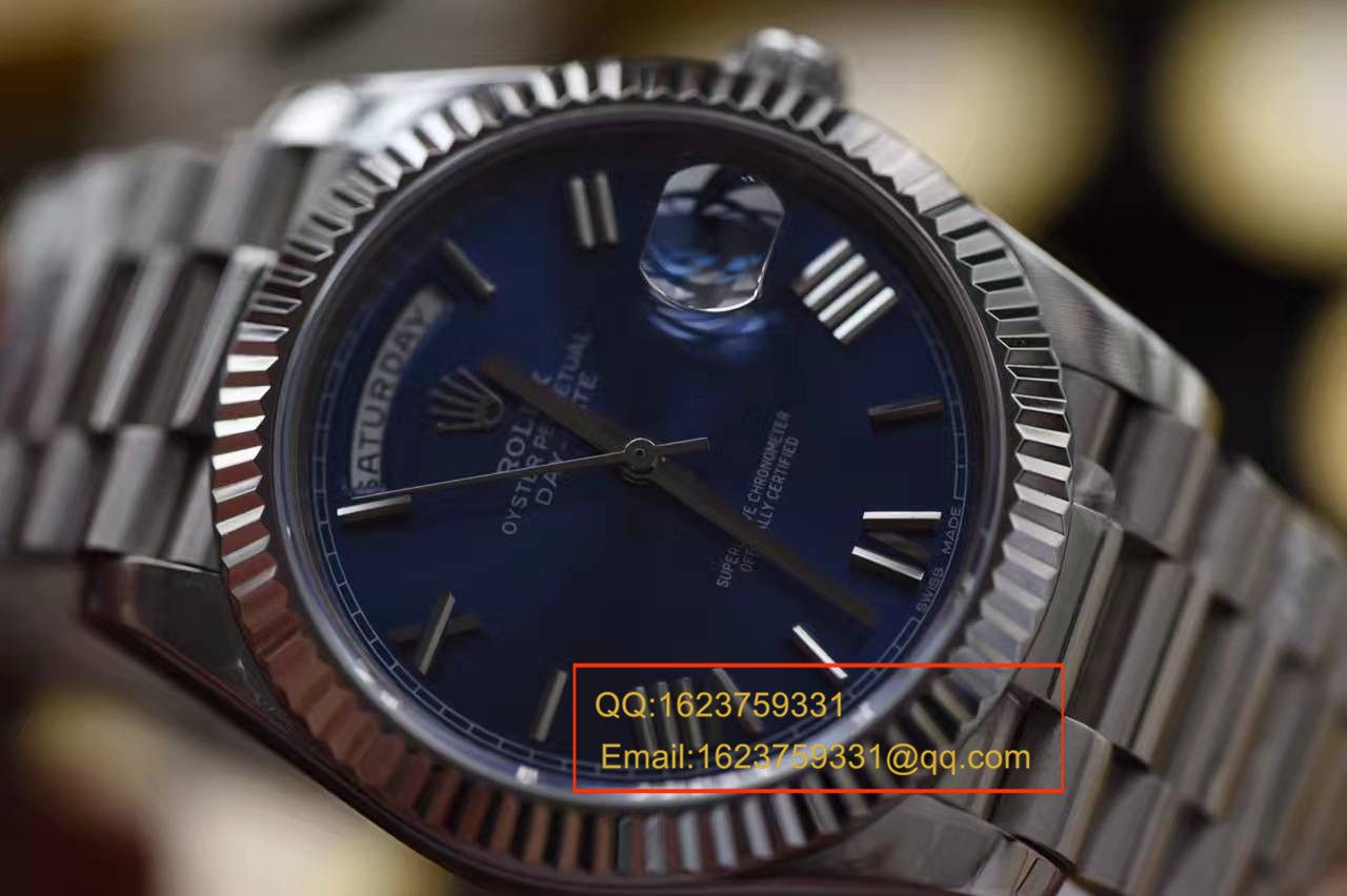 【独家 Video analysis EW Factory 1:1 High quality  Replica Watches 】 Rolex  Day-Date 型系列228239蓝盘 wrist watches  / RBA112A