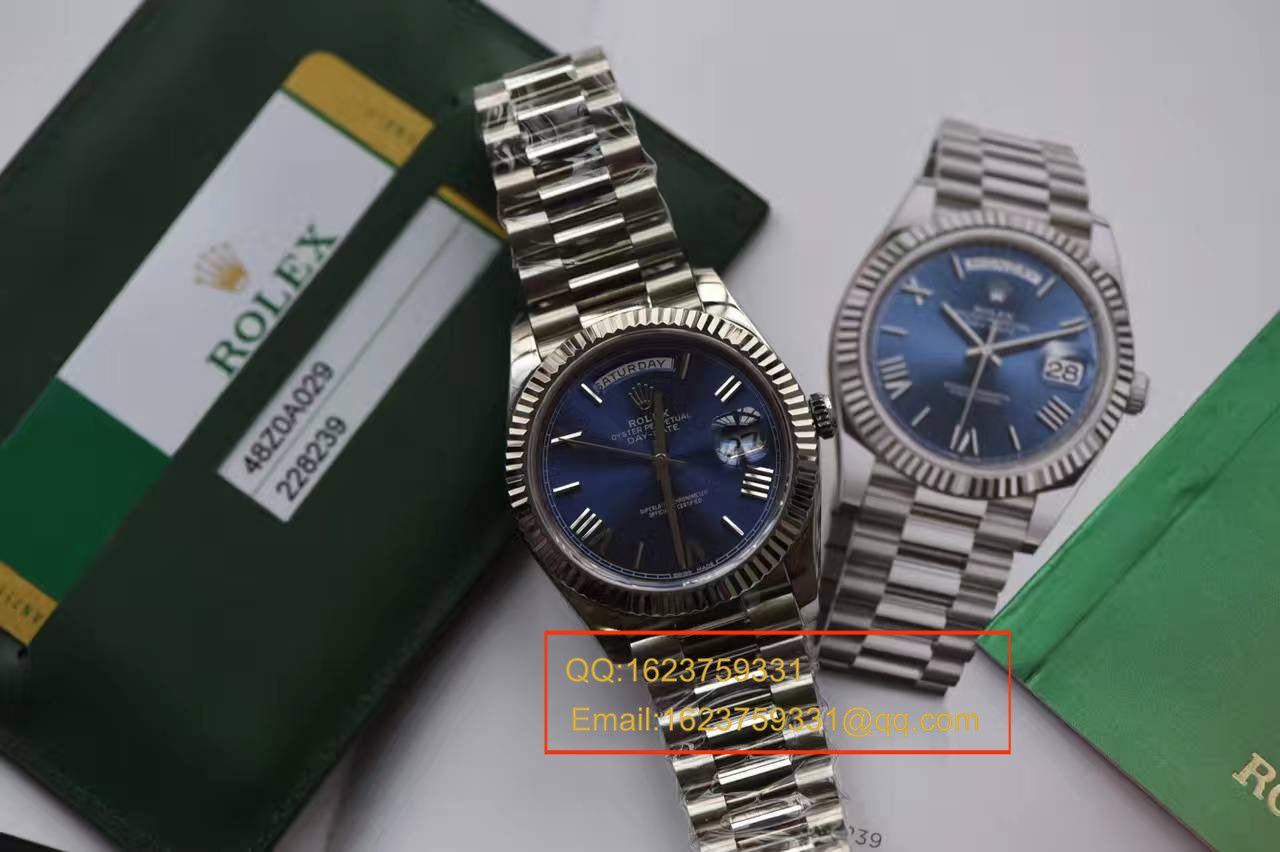 【独家 Video analysis EW Factory 1:1 High quality  Replica Watches 】 Rolex  Day-Date 型系列228239蓝盘 wrist watches  / RBA112A
