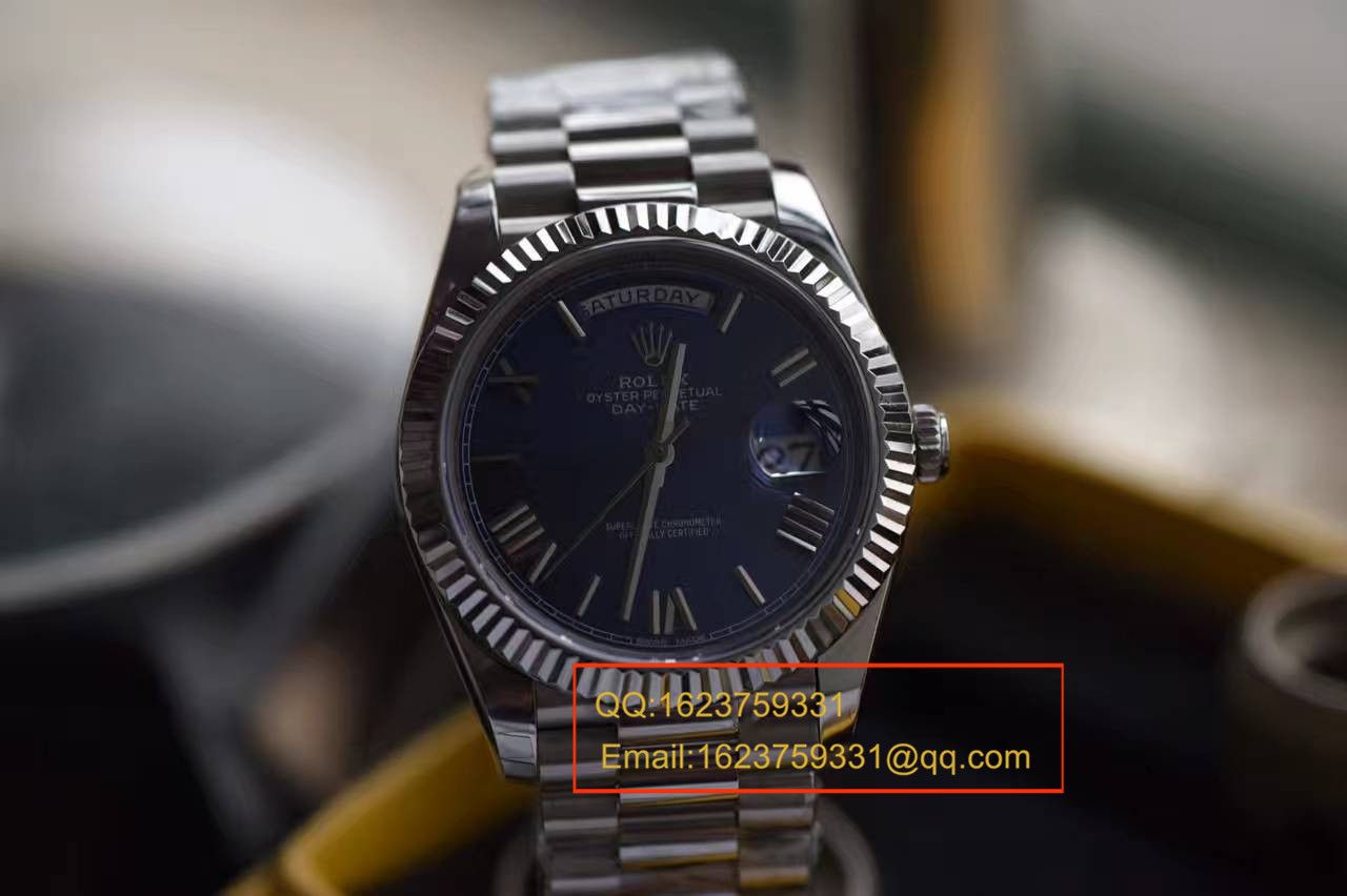 【独家 Video analysis EW Factory 1:1 High quality  Replica Watches 】 Rolex  Day-Date 型系列228239蓝盘 wrist watches  / RBA112A