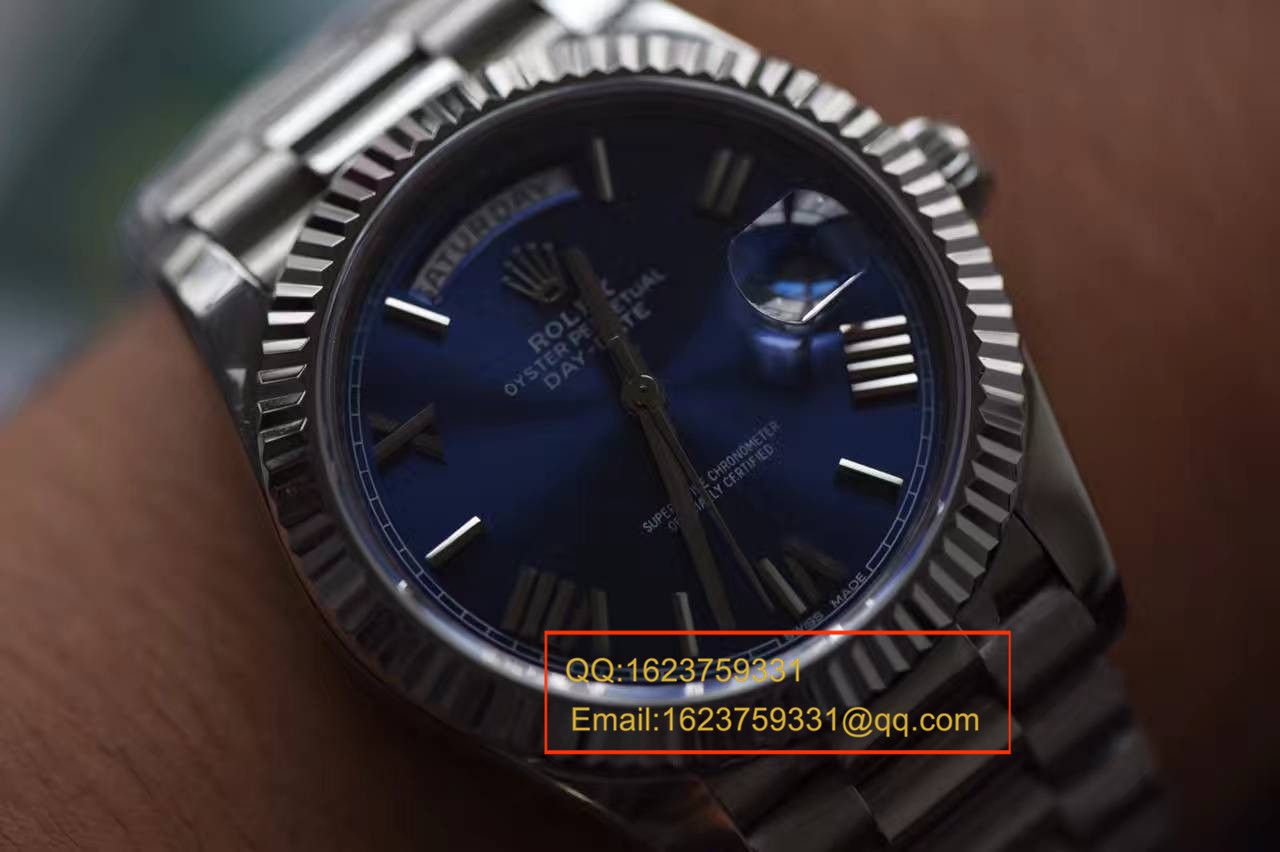 【独家 Video analysis EW Factory 1:1 High quality  Replica Watches 】 Rolex  Day-Date 型系列228239蓝盘 wrist watches  / RBA112A