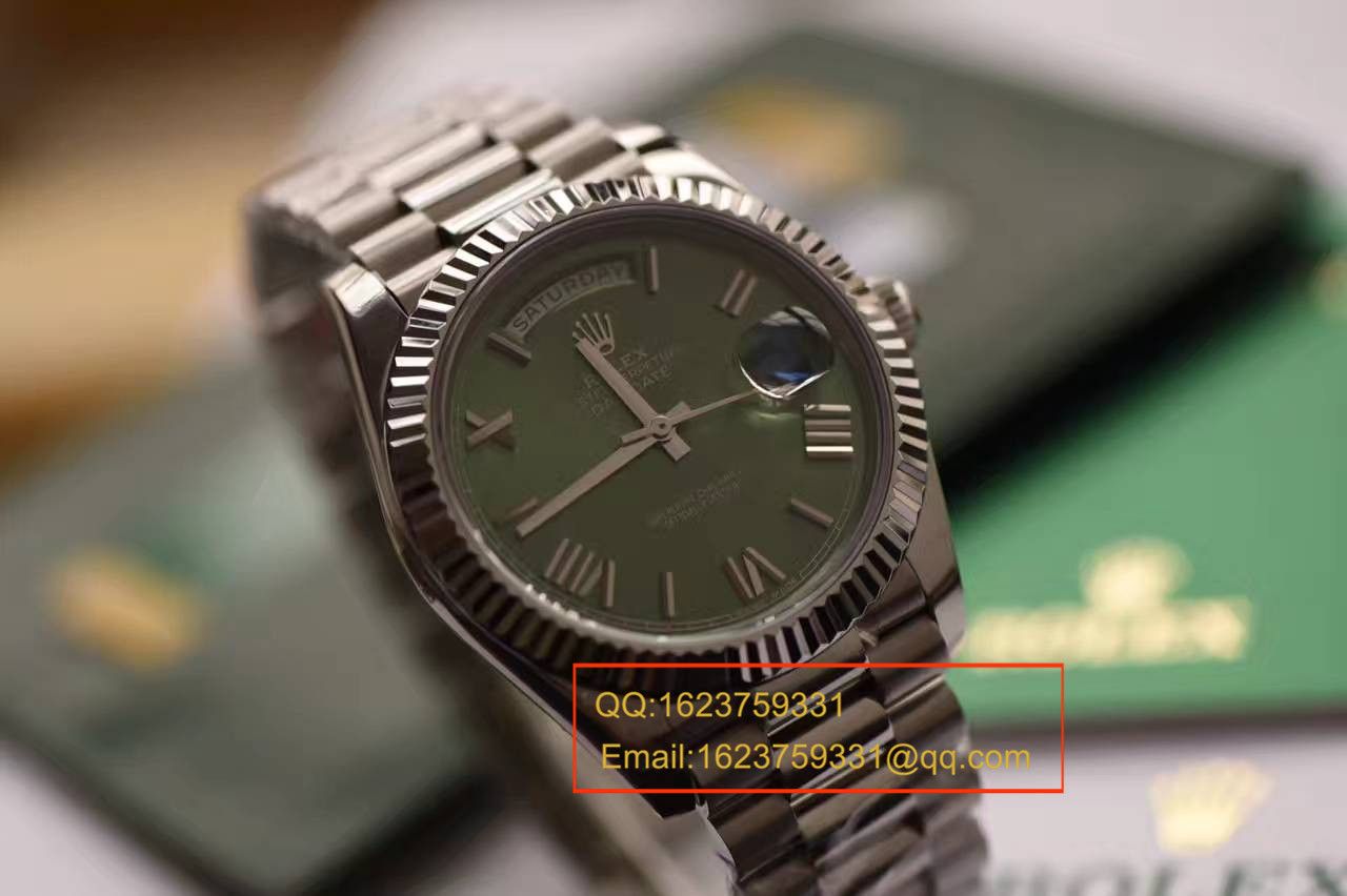 【独家视频测评EW Factory 1:1 top  Replica Watches 】 Rolex  Day-Date 型系列228239绿盘 wrist watches  / R111