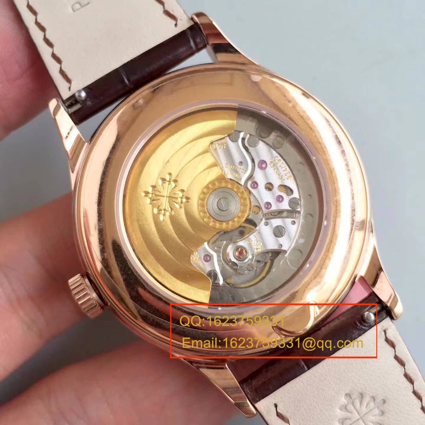 【台湾 Factory 1:1 High quality  Replica  wrist watches 】 PATEK PHILIPPE 复杂功能计时系列5396/1R-001 月相皮带款玫瑰金 wrist watches  / BD209