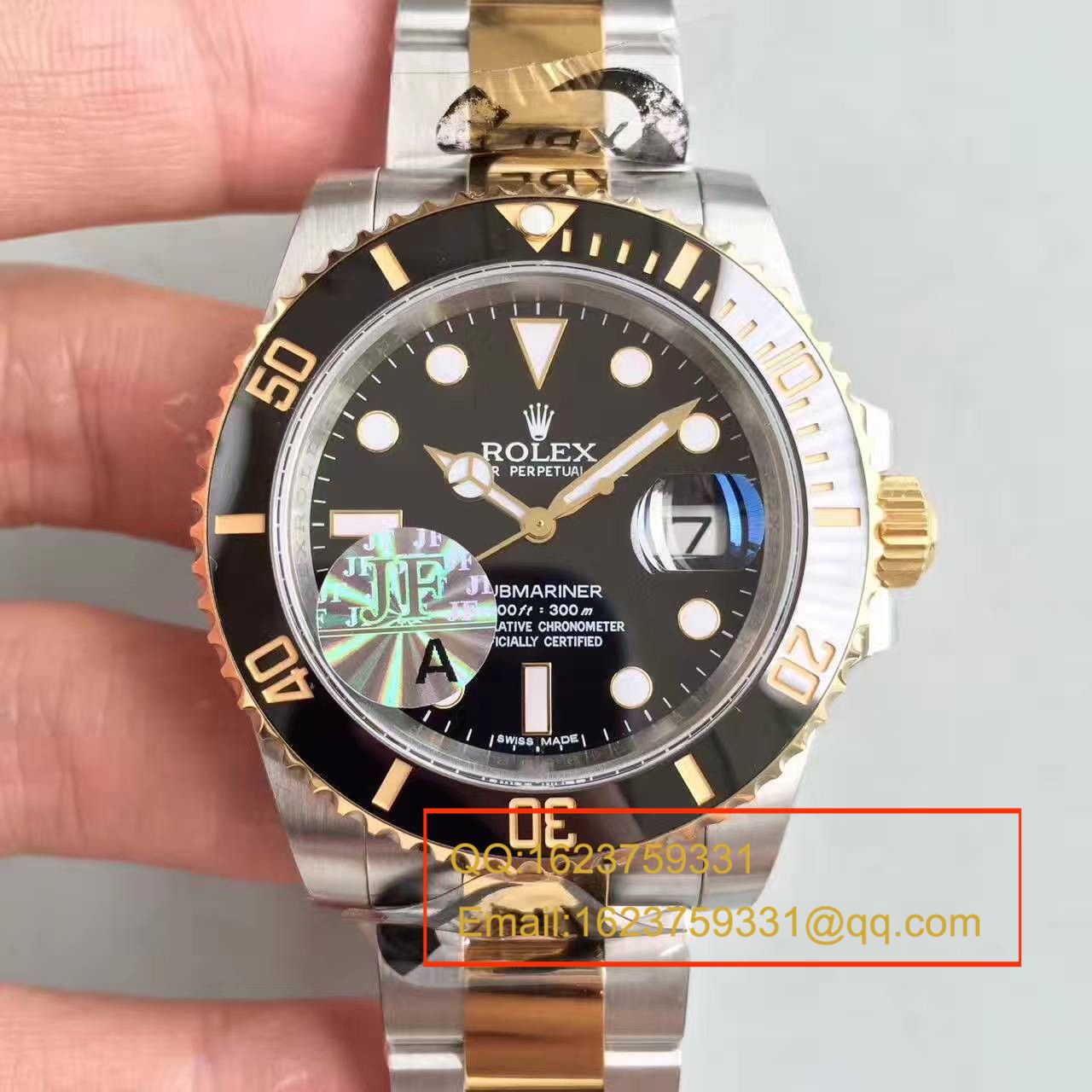【JF Factory  Perfect  High quality  Replica Watches 】 Rolex  Submariner 型系列116613-LN-97203间金水鬼 wrist watches  / RBG029